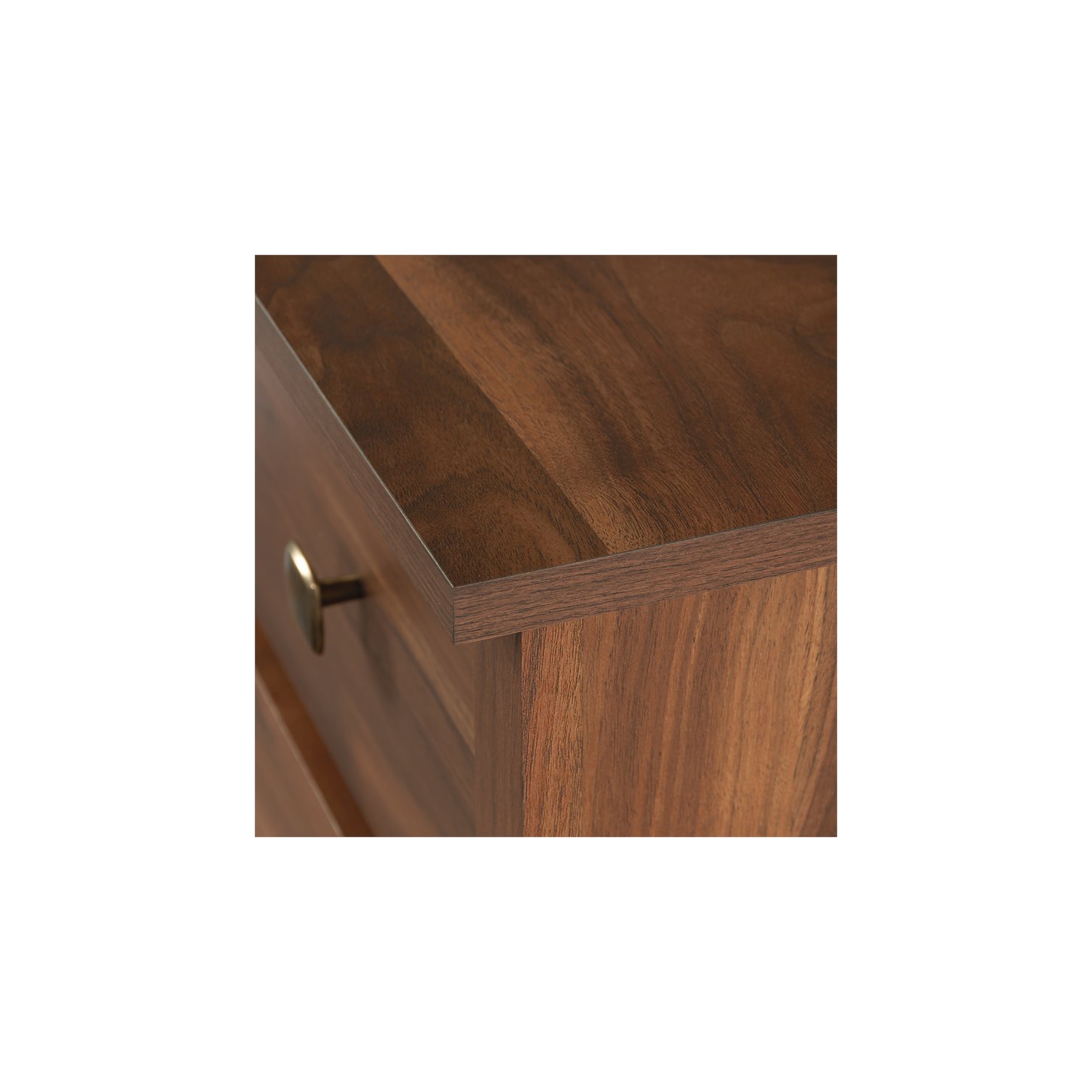 Sauder River Ranch 4 Drawer Wooden Chest in Grand Walnut