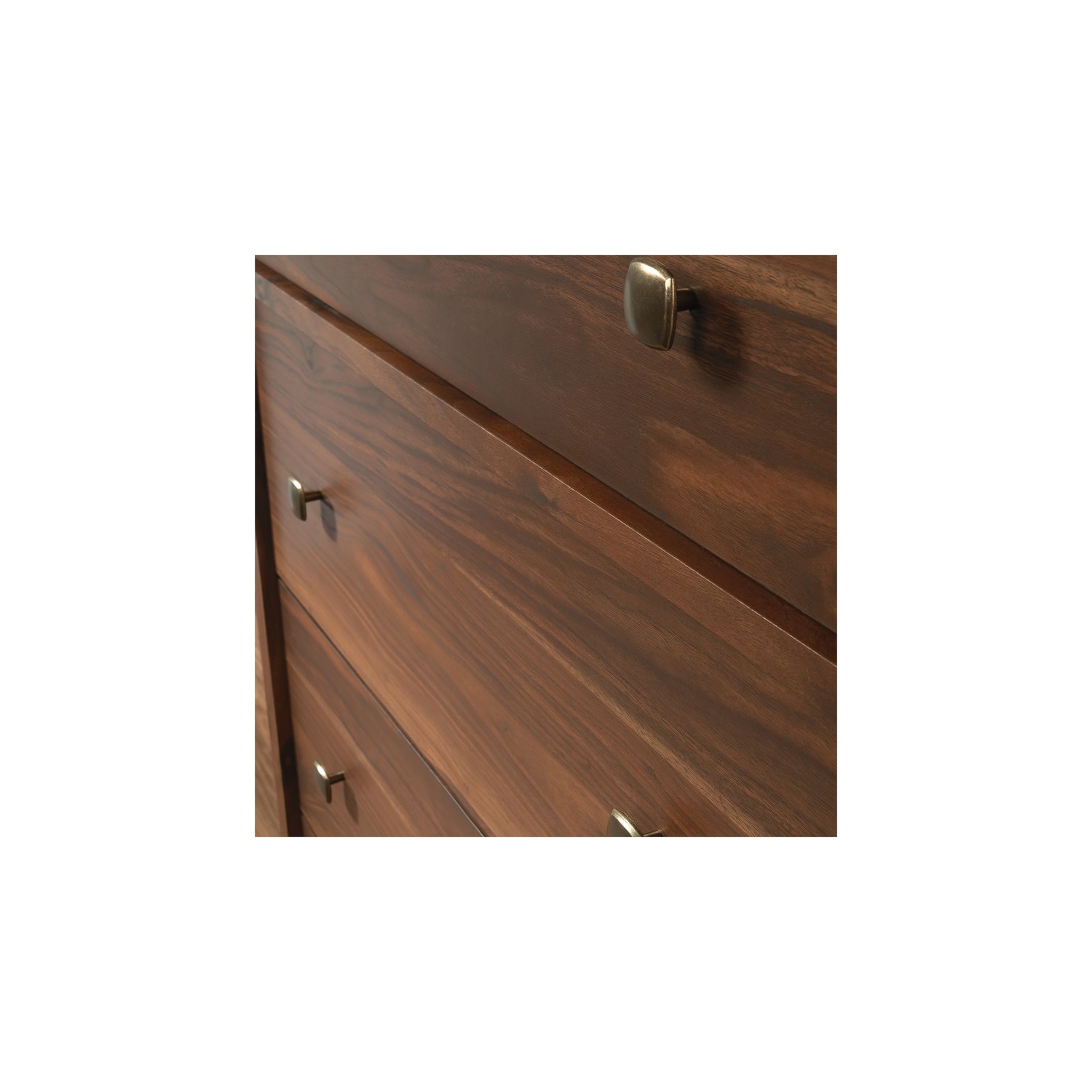 Sauder River Ranch 4 Drawer Wooden Chest in Grand Walnut