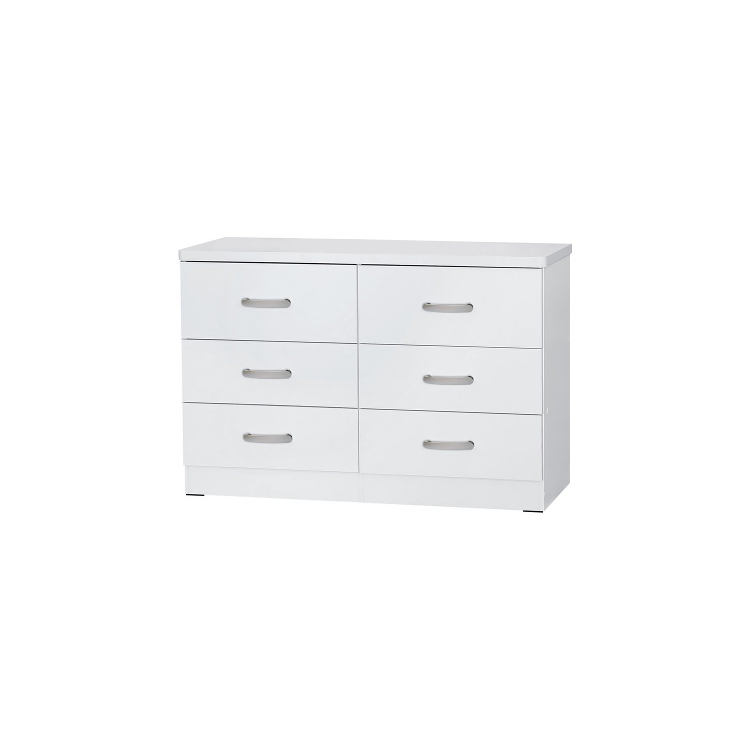 Better Home Products Megan Wooden 6 Drawer Double Dresser in White