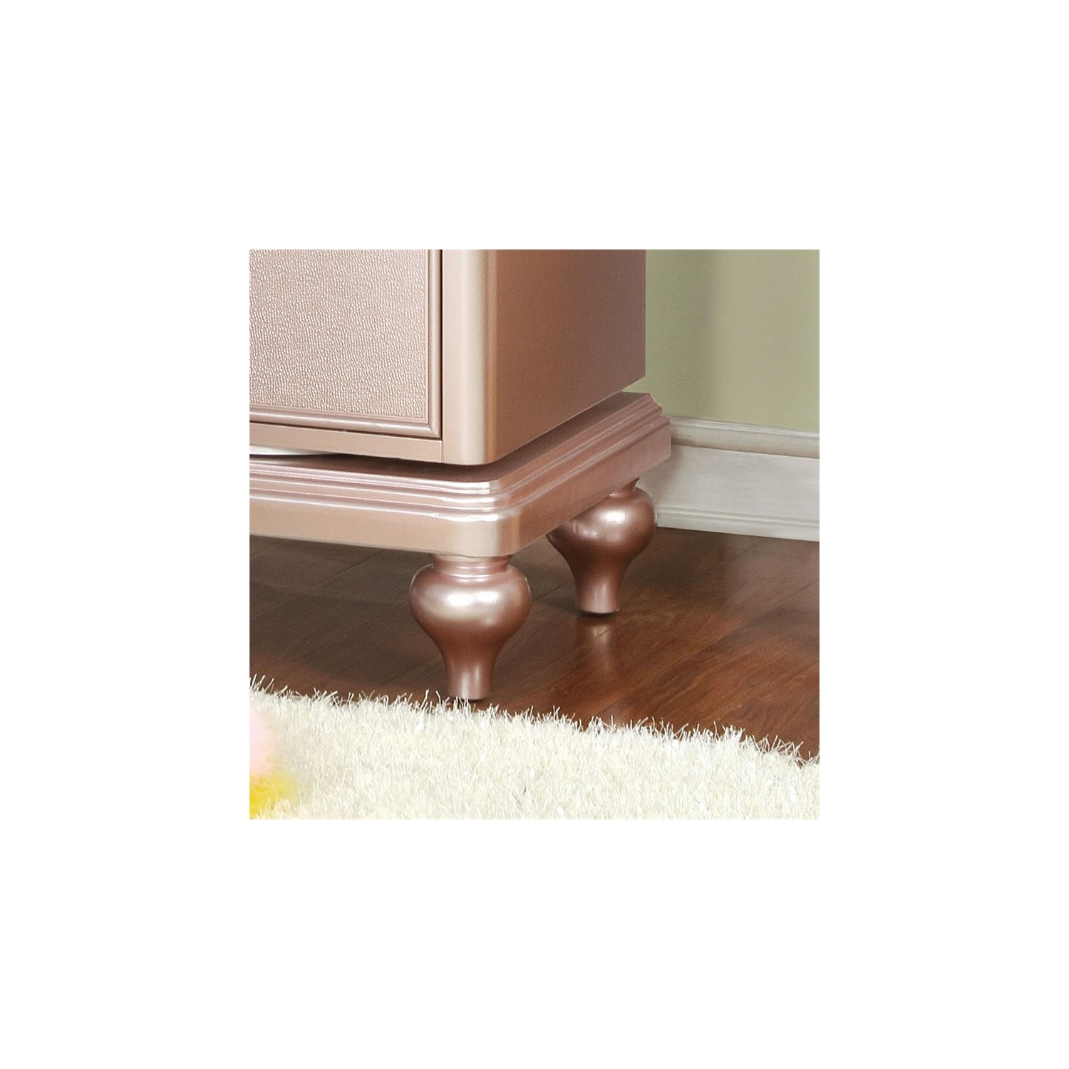 Furniture of America Appell Solid Wood 2-Drawer Nightstand in Rose Gold