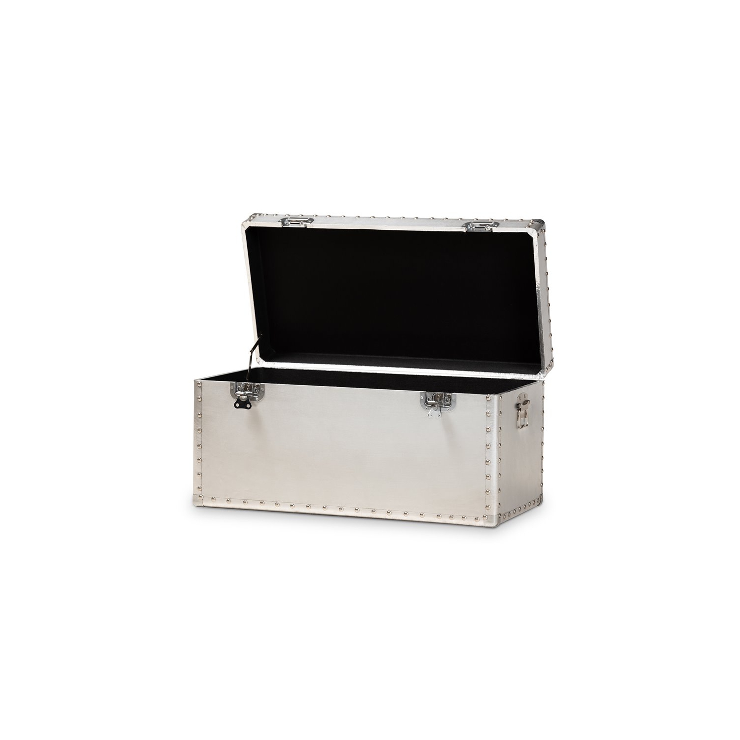 Baxton Studio Serge Silver Metal Storage Trunk