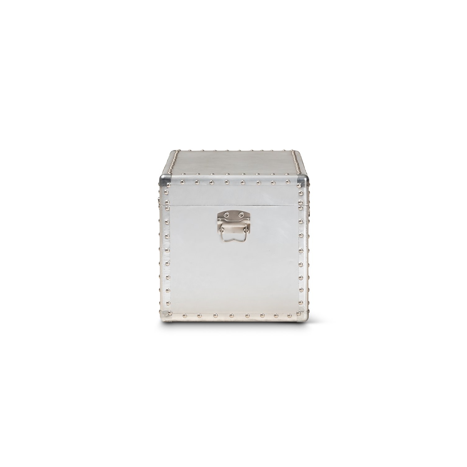 Baxton Studio Serge Silver Metal Storage Trunk