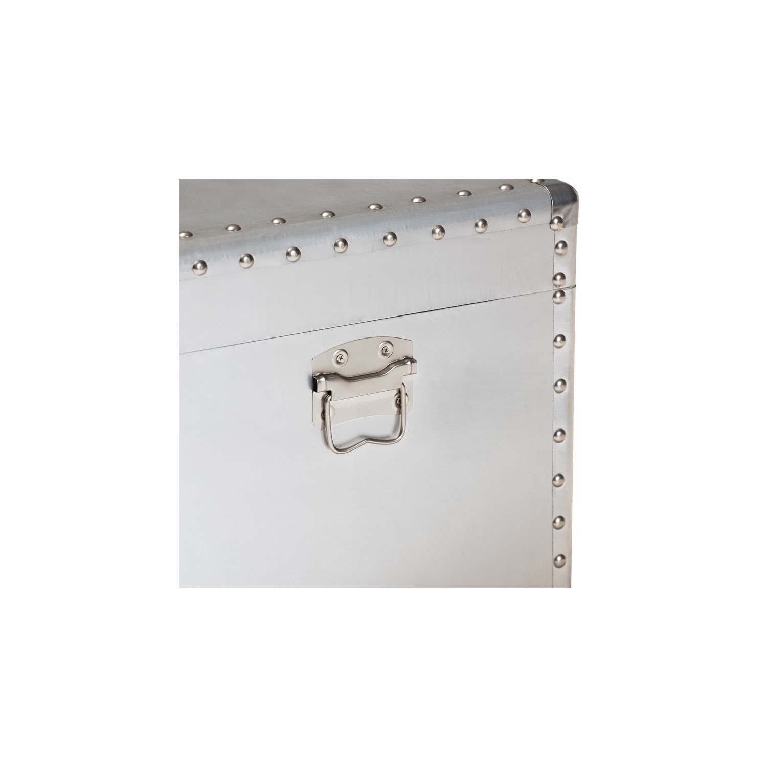Baxton Studio Serge Silver Metal Storage Trunk