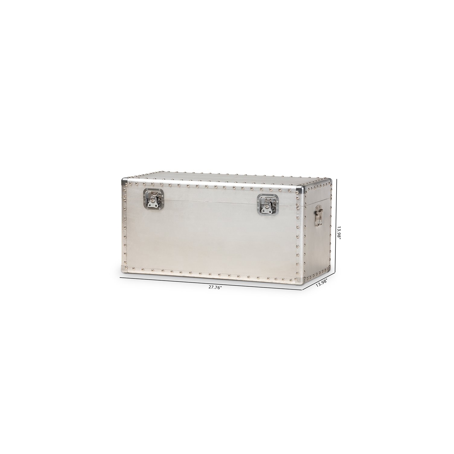 Baxton Studio Serge Silver Metal Storage Trunk