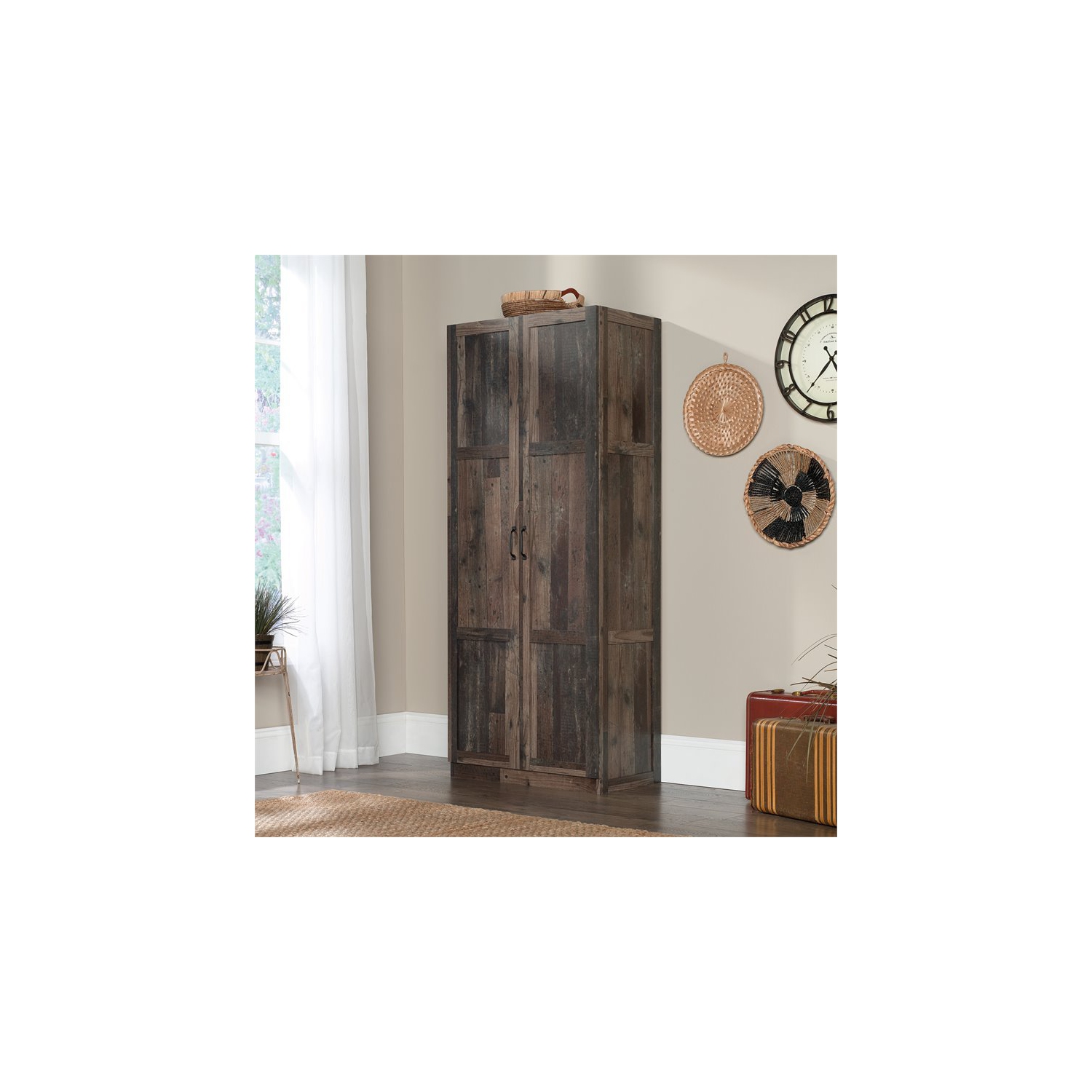 Pemberly Row 2 Door Wooden Storage Cabinet in Reclaimed Pine
