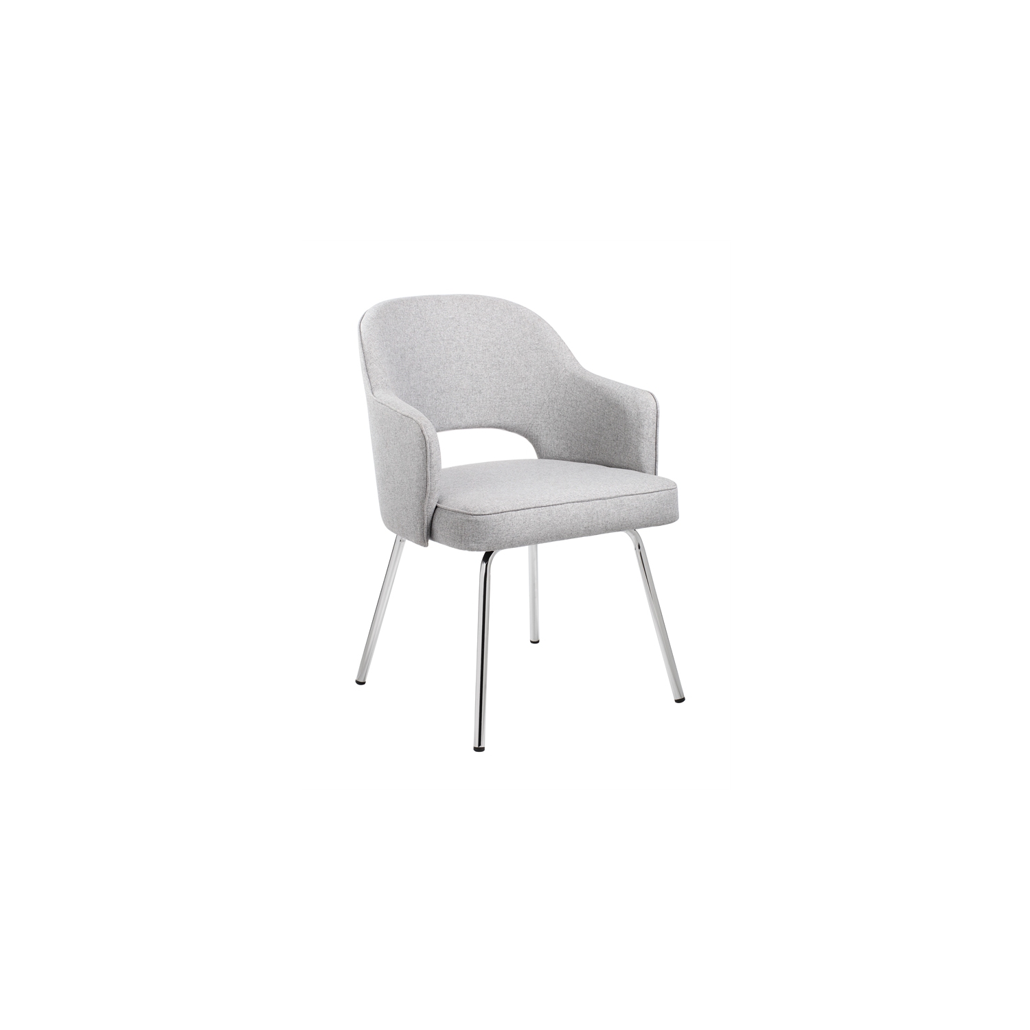 Black CaressoftPlus Modern Side to Dining Chair in Gray Linen