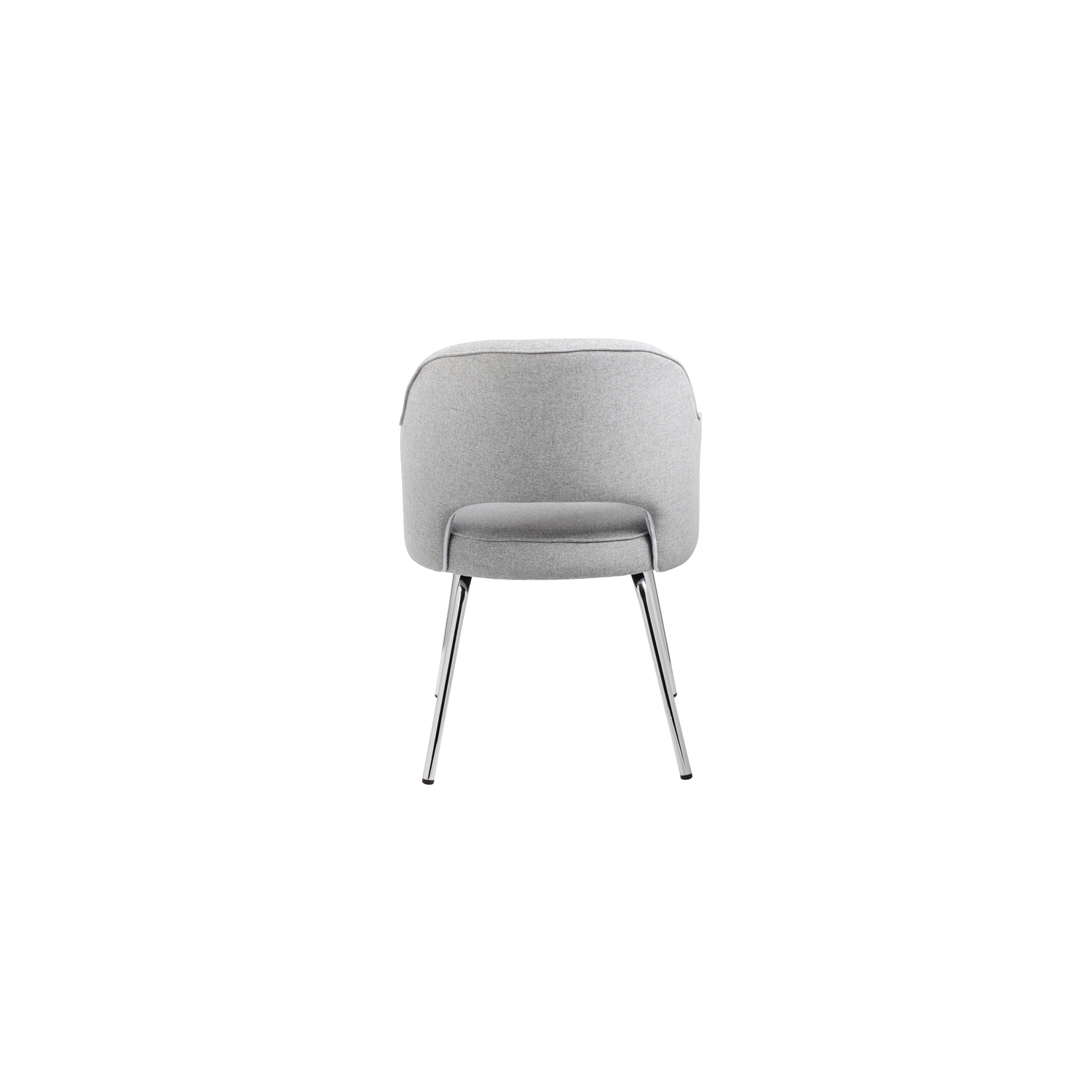 Black CaressoftPlus Modern Side to Dining Chair in Gray Linen