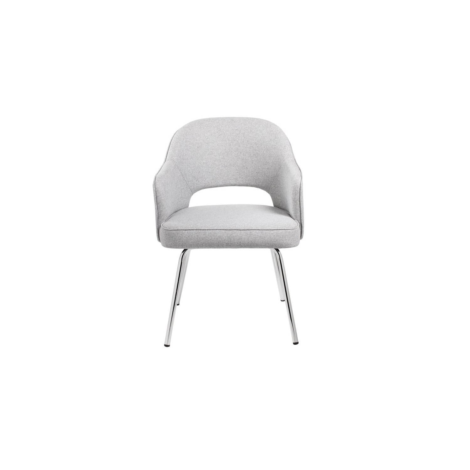 Black CaressoftPlus Modern Side to Dining Chair in Gray Linen