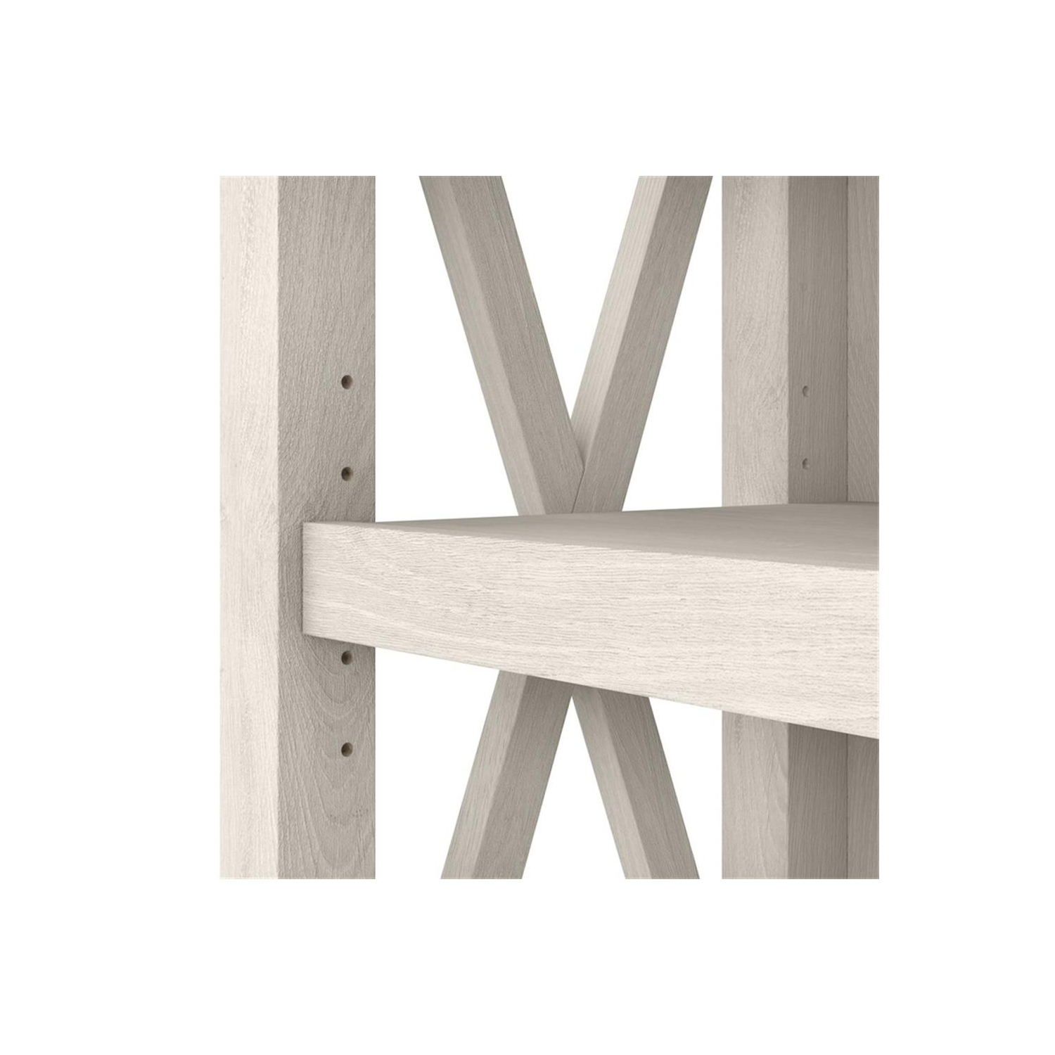 Key West Tall 5 Shelf Bookcase in Linen White Oak - Engineered Wood