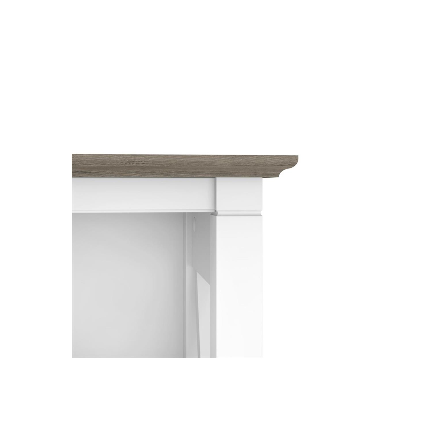 Key West Tall 5 Shelf Bookcase in Pure White and Shiplap Gray - Engineered Wood