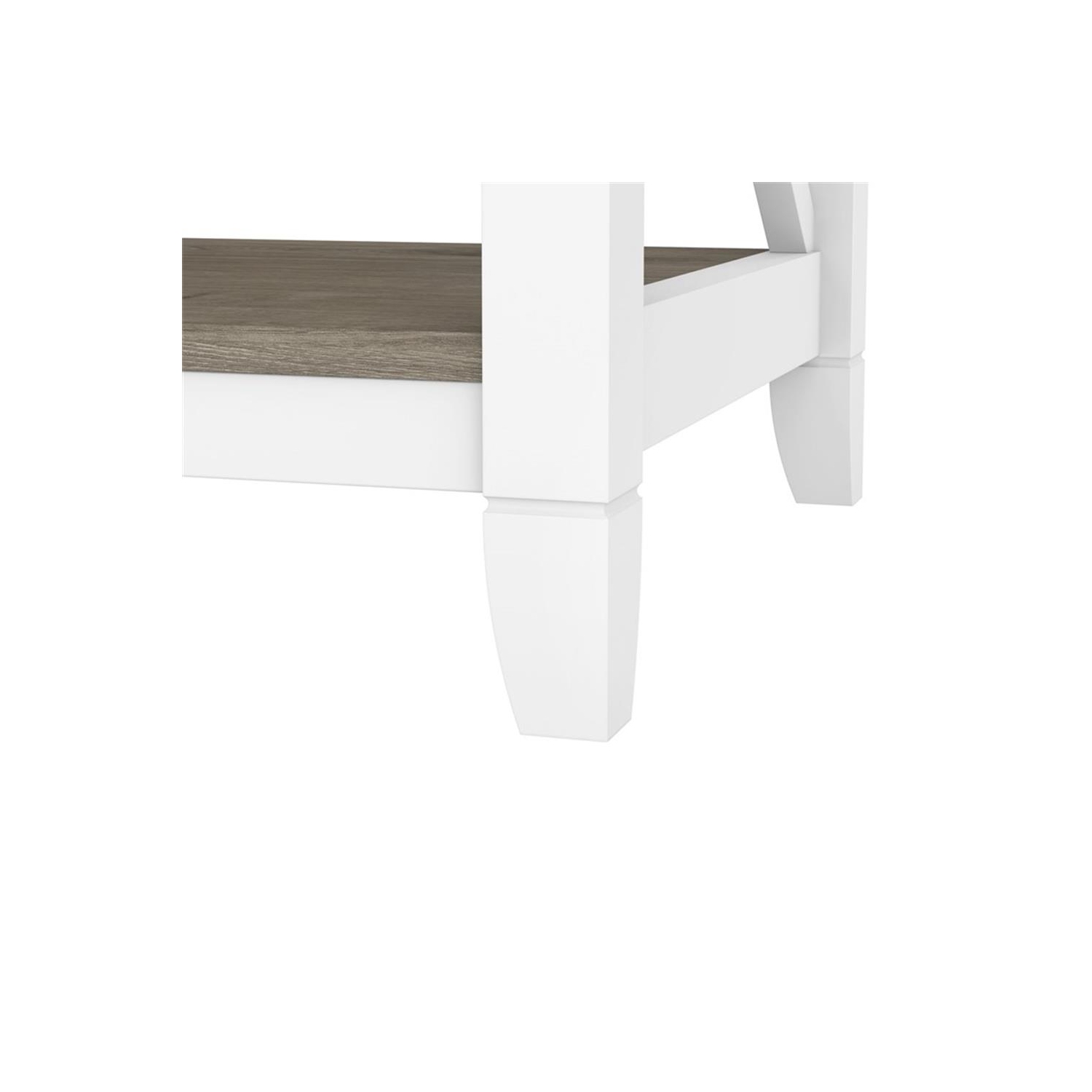 Key West Tall 5 Shelf Bookcase in Pure White and Shiplap Gray - Engineered Wood