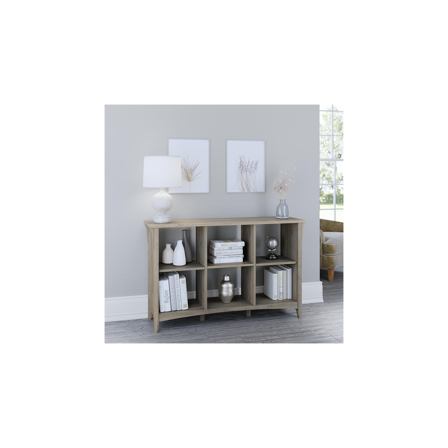 Salinas 6 Cube Organizer in Driftwood Gray - Engineered Wood