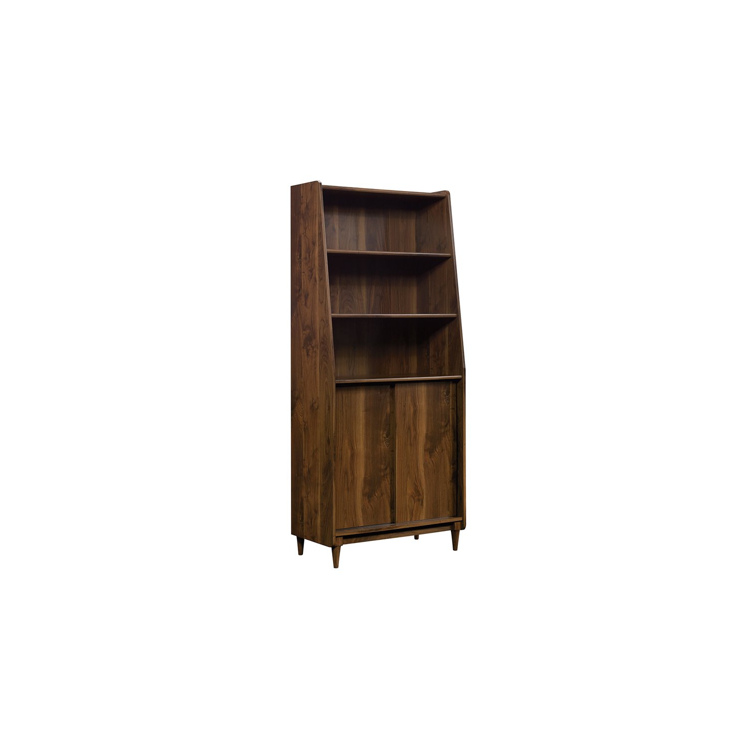 Sauder Harvey Park Engineered Wood Wide Bookcase in Grand Walnut