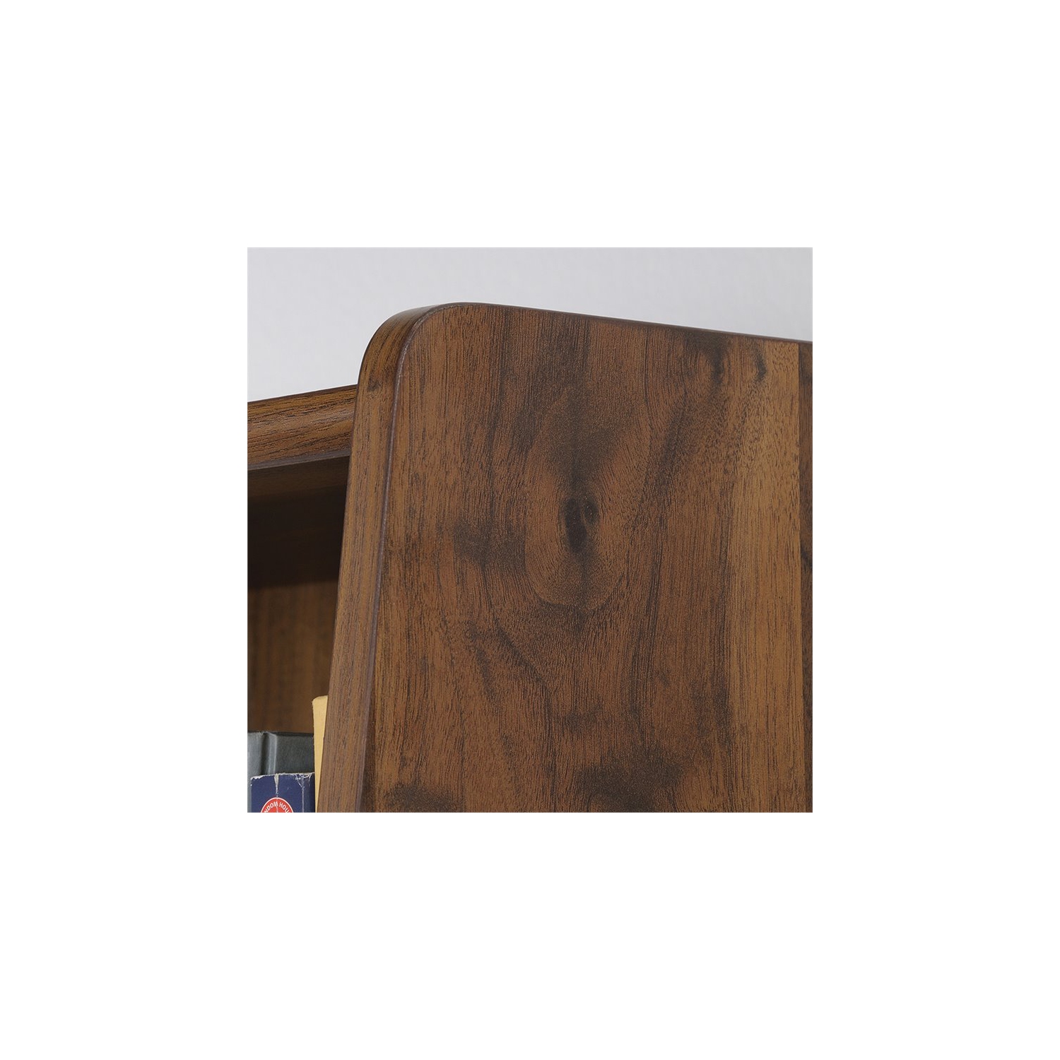 Sauder Harvey Park Engineered Wood Wide Bookcase in Grand Walnut