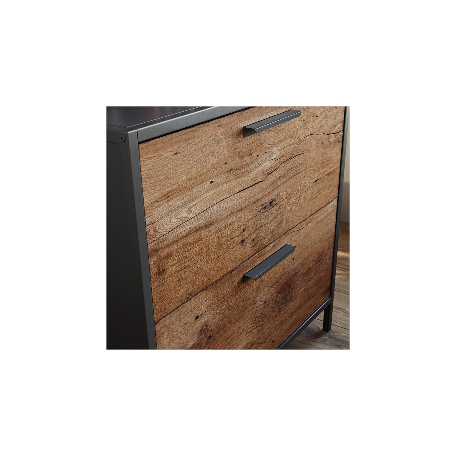 Sauder – Classeur latéral Boulevard Café avec rangement, fini chêne rétro