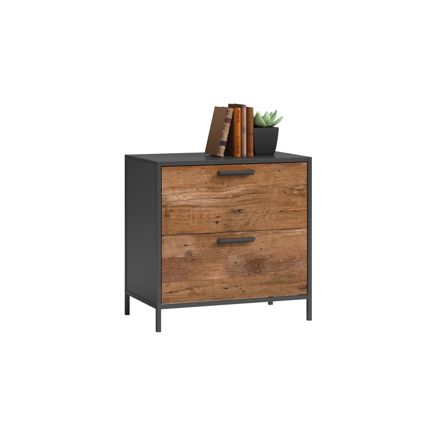 Sauder – Classeur latéral Boulevard Café avec rangement, fini chêne rétro