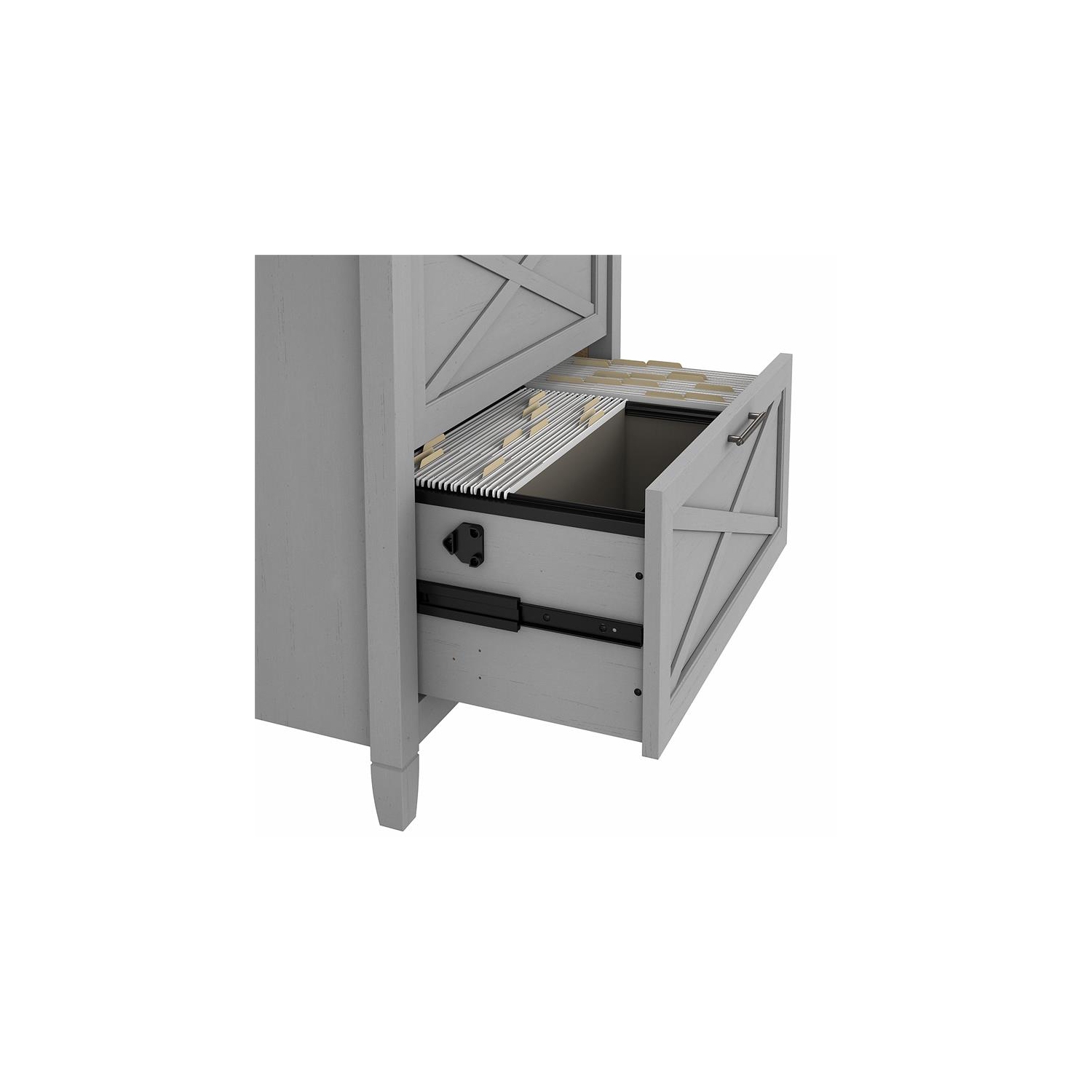 Classeur latéral à 2 tiroirs Key West, gris Cape Cod, bois d’ingénierie