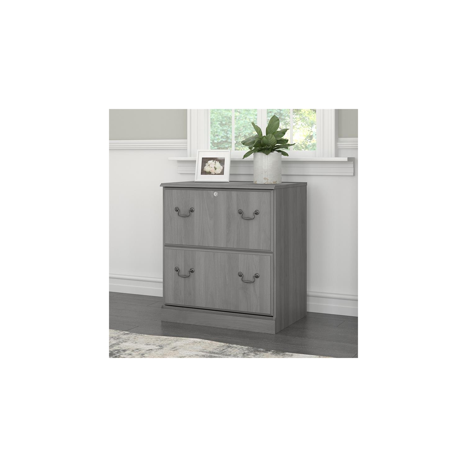 Saratoga 2 Drawer Lateral File Cabinet in Modern Gray - Engineered Wood