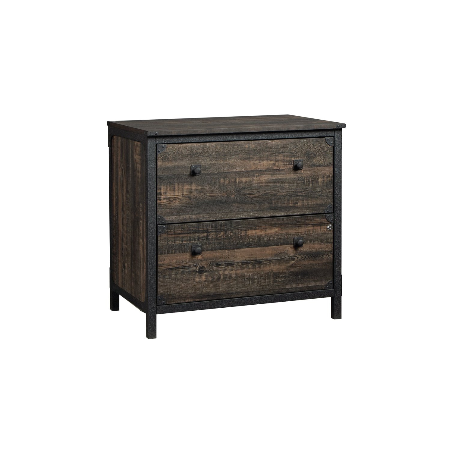 Sauder Steel River Lateral File in Engineered Wood-Carbon Oak