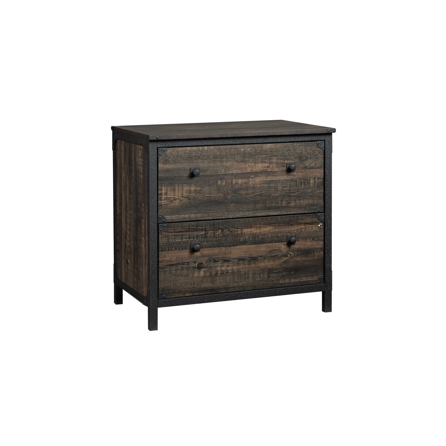 Sauder Steel River Lateral File in Engineered Wood-Carbon Oak