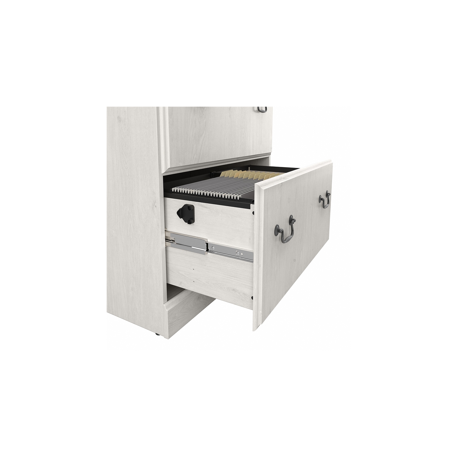 Saratoga 2 Drawer Lateral File Cabinet in Linen White Oak - Engineered Wood