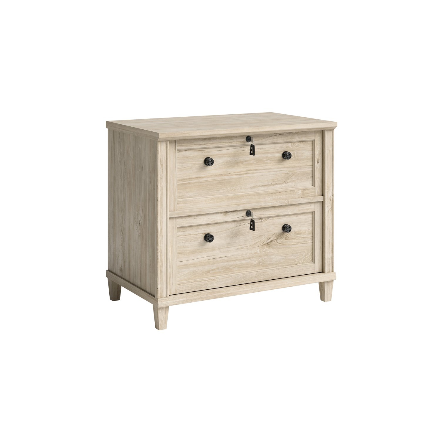 Sauder Hammond 2 Drawer Wooden Lateral File Cabinet in Chalk Oak