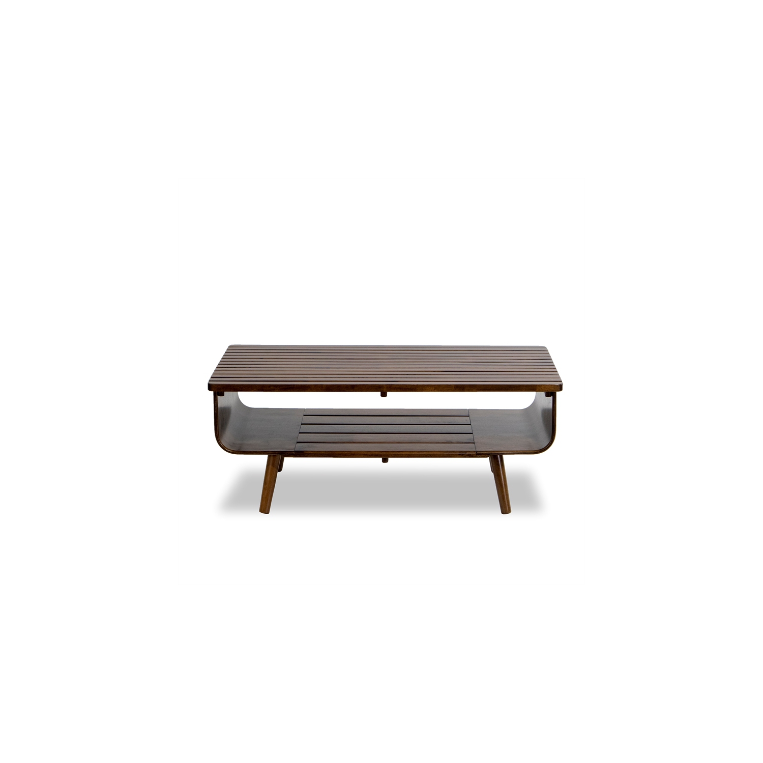 Astrid Mid-Century Modern Rectangular Solid Wood Coffee Table in Brown