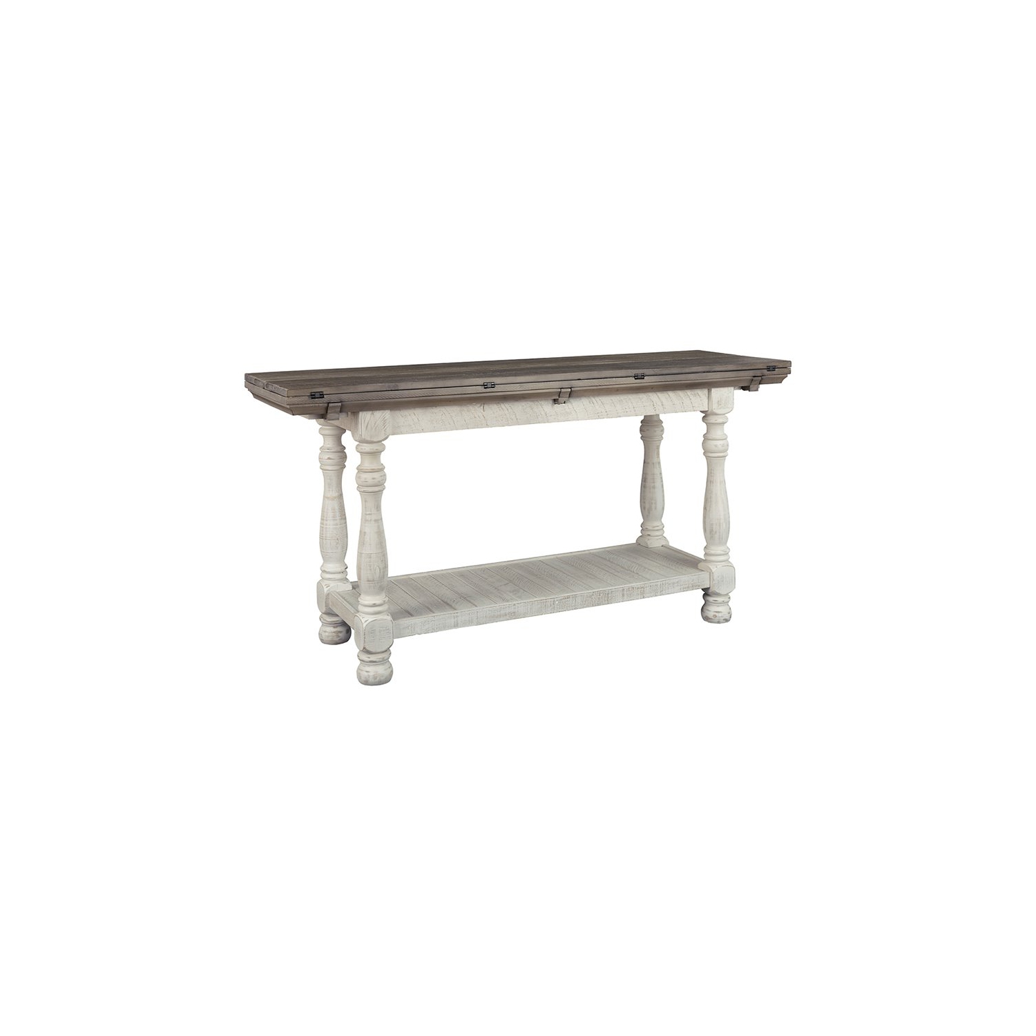 Ashley Furniture – Table console Havalance à plateau rabattable, gris et blanc