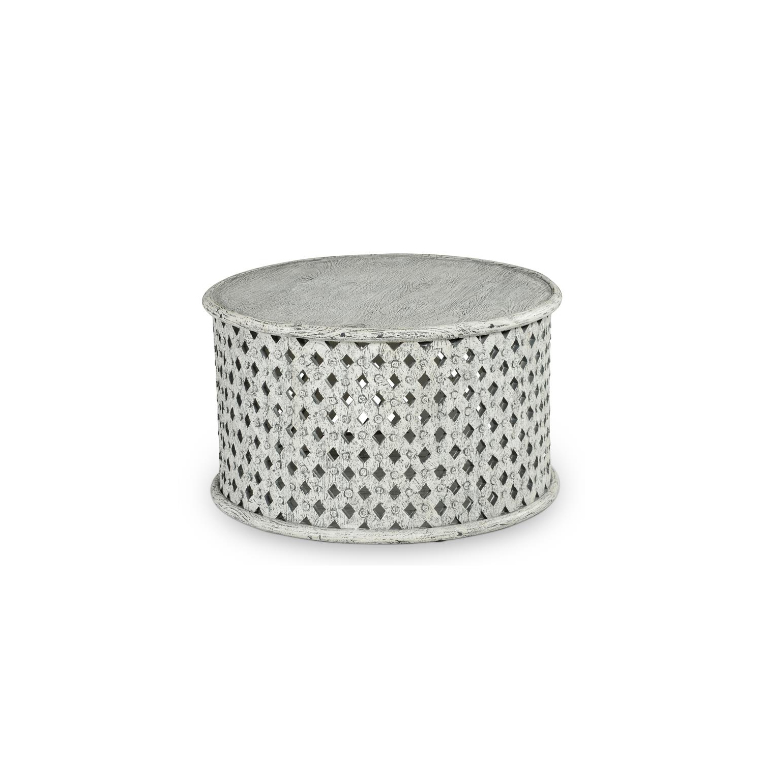 Bowery Hill White Round Wood Cocktail Table