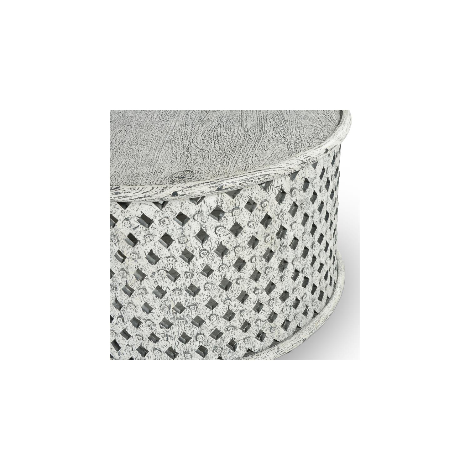 Bowery Hill White Round Wood Cocktail Table