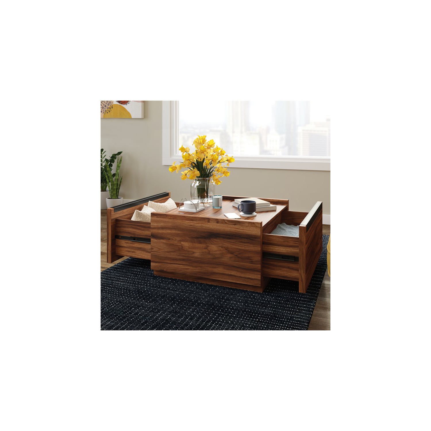 Sauder Manhattan Gate Engineered Wood Coffee Table in Blaze Acacia