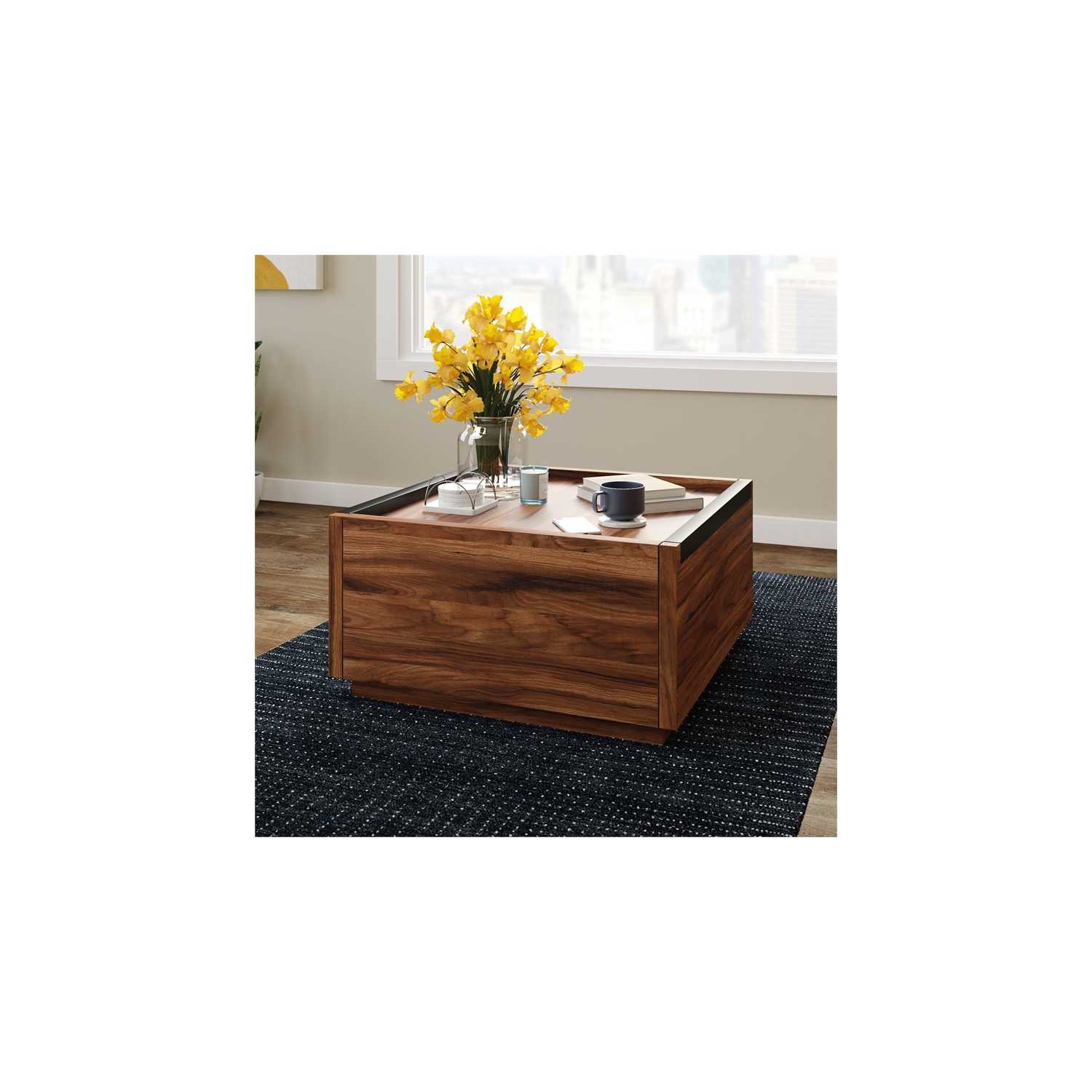 Sauder Manhattan Gate Engineered Wood Coffee Table in Blaze Acacia