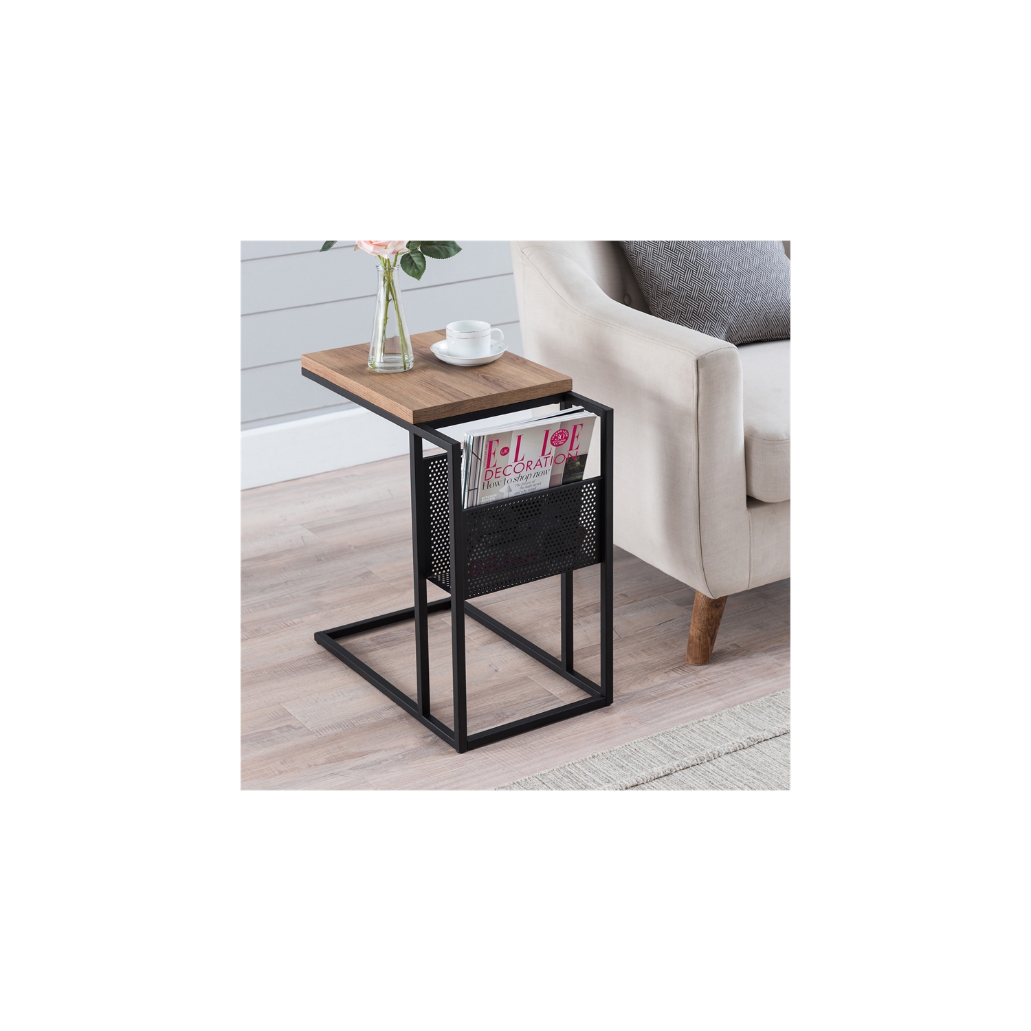 Henn&Hart 20" Blackened Bronze Metal Side Table