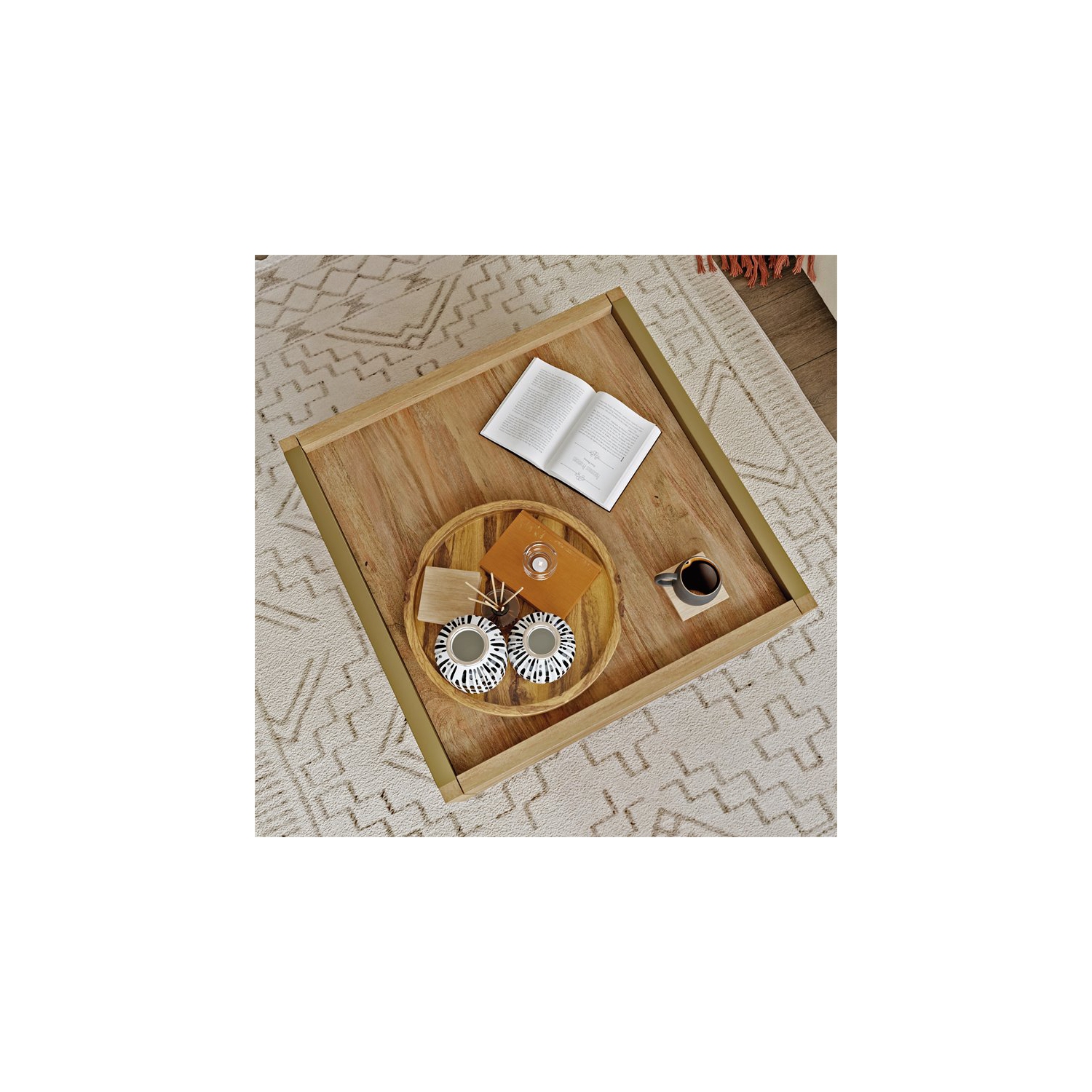 Sauder Manhattan Gate Engineered Wood Coffee Table in Sindoori Mango/Natural