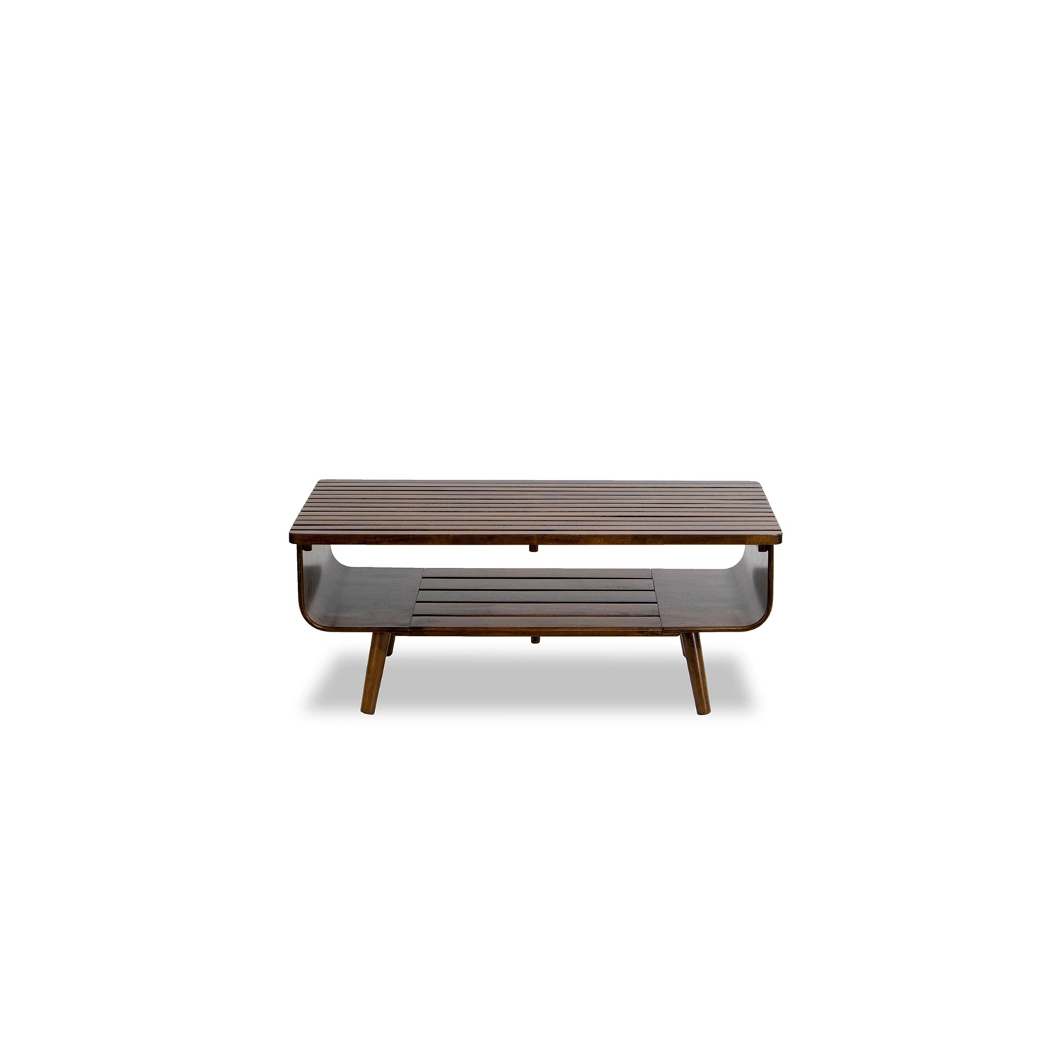 Connor Mid-Century Modern Rectangular Solid Wood Coffee Table in Brown