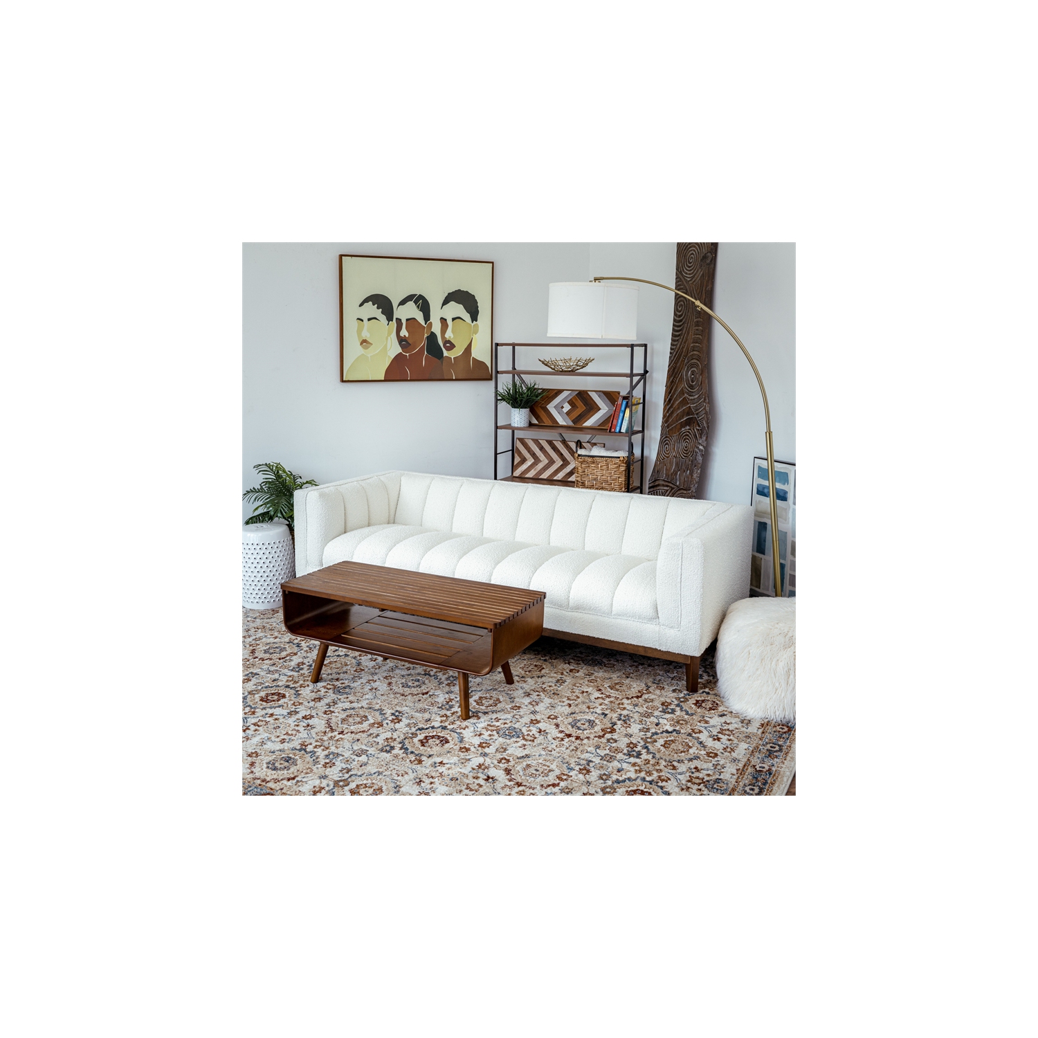 Connor Mid-Century Modern Rectangular Solid Wood Coffee Table in Brown