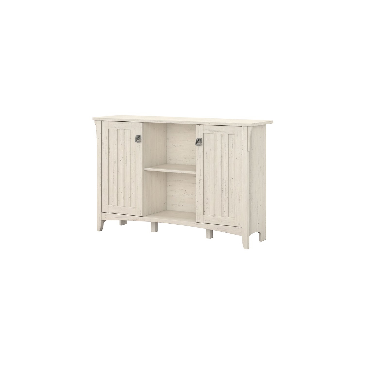 Armoire de rangement d'appoint Salinas avec deux portes en blanc antique - bois d'ingénierie
