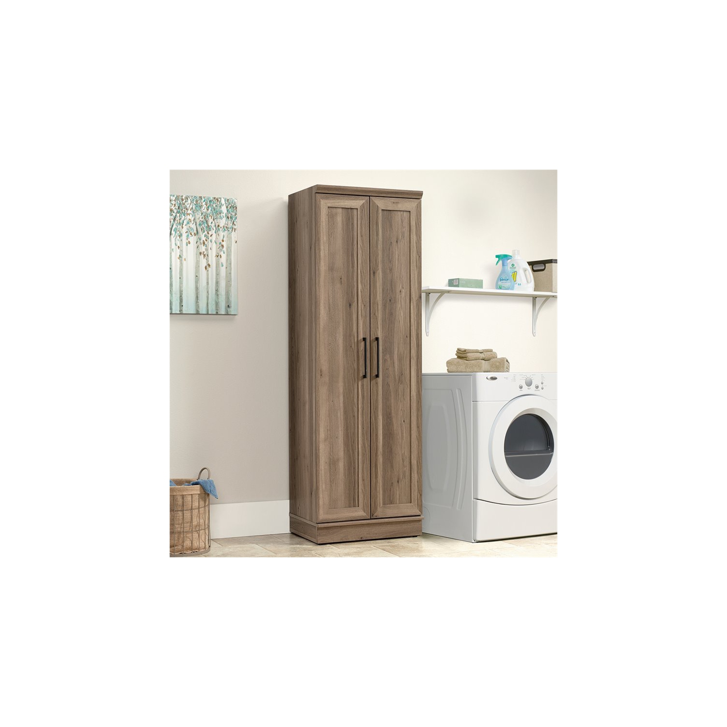 Sauder Homeplus Farmhouse Engineered Wood Brown 23" Storage Cabinet