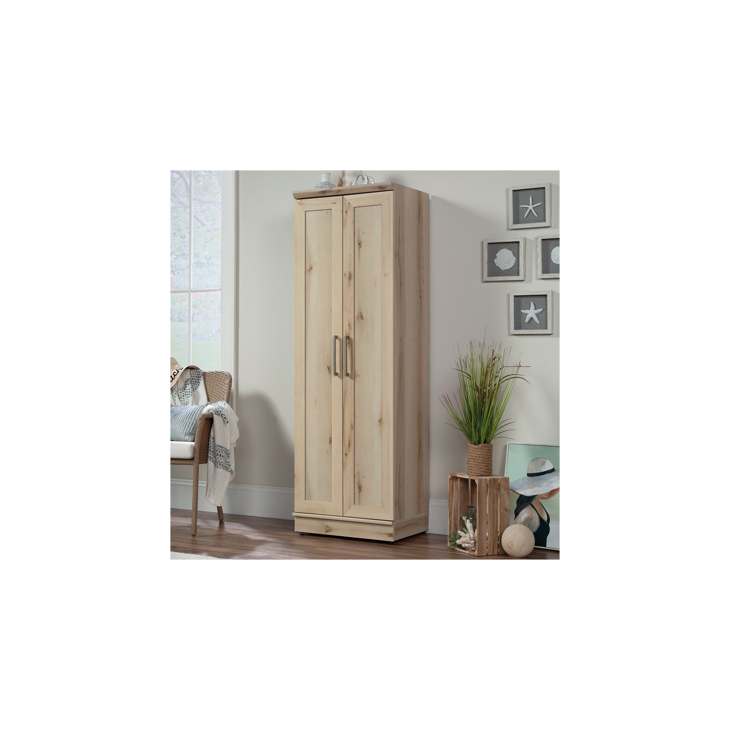 Sauder HomePlus Wooden Storage Cabinet in Pacific Maple