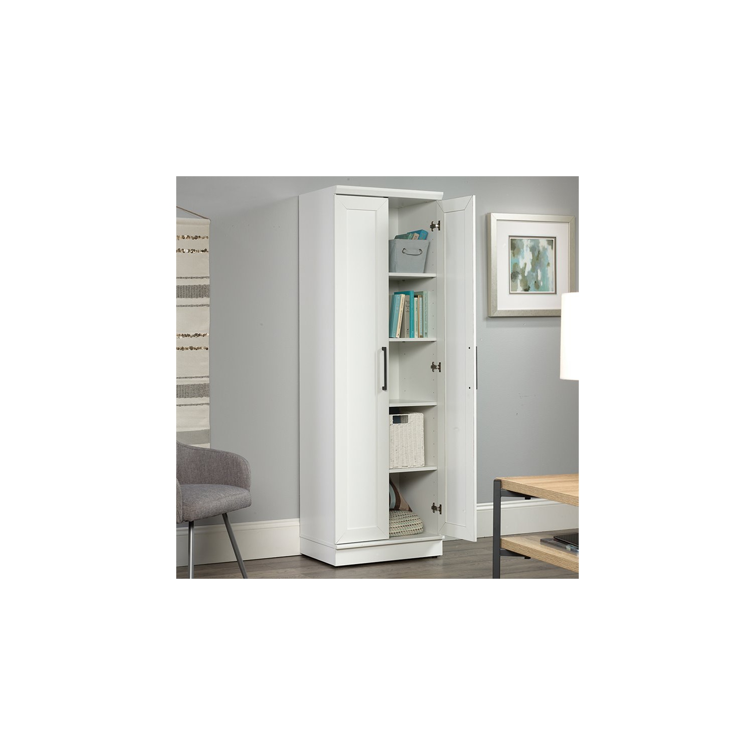 Sauder – Armoire de rangement de 23 po Homeplus, blanc