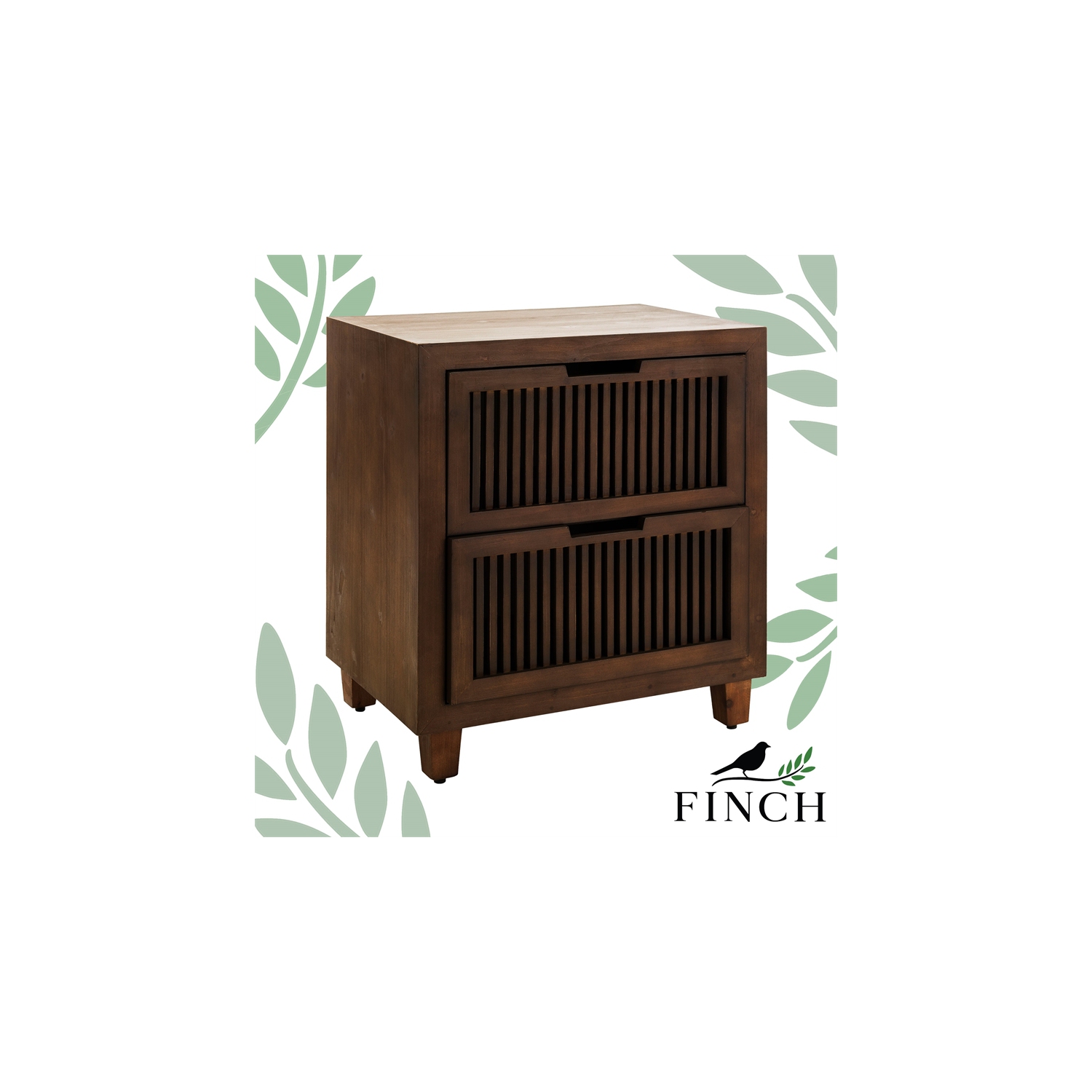 Finch Sawyer 2 Drawer Cabinet Brown