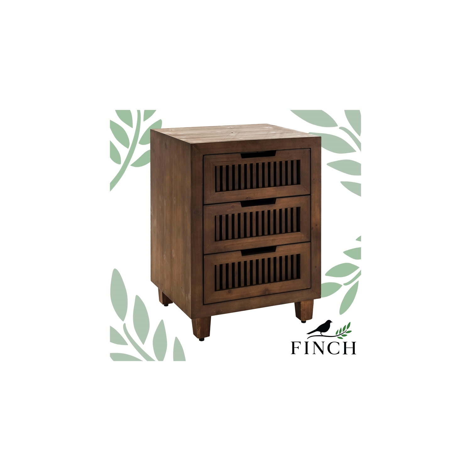 Finch Sawyer 3 Drawer Cabinet Brown