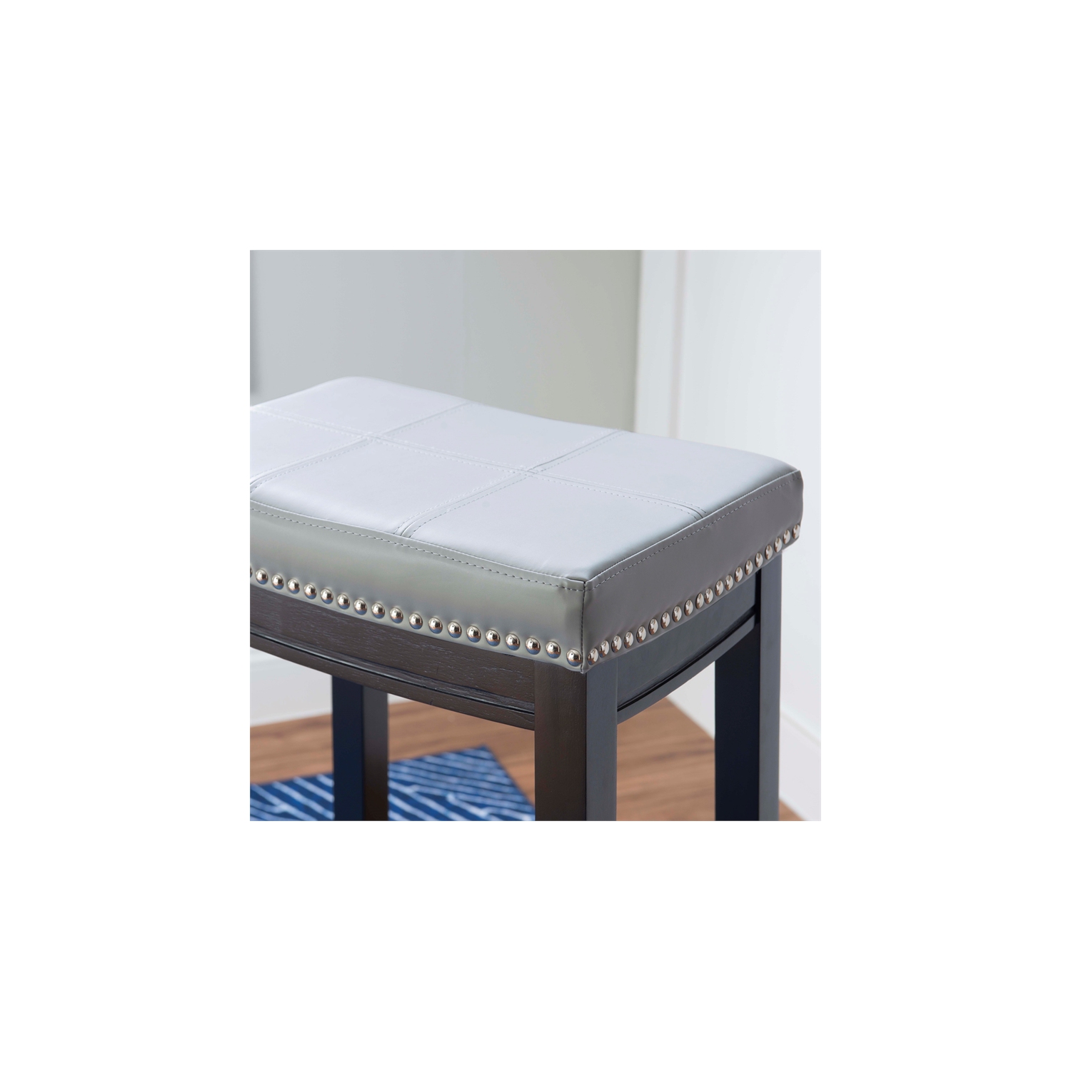 Linon Claridge 32" Wood Bar Stool in Gray