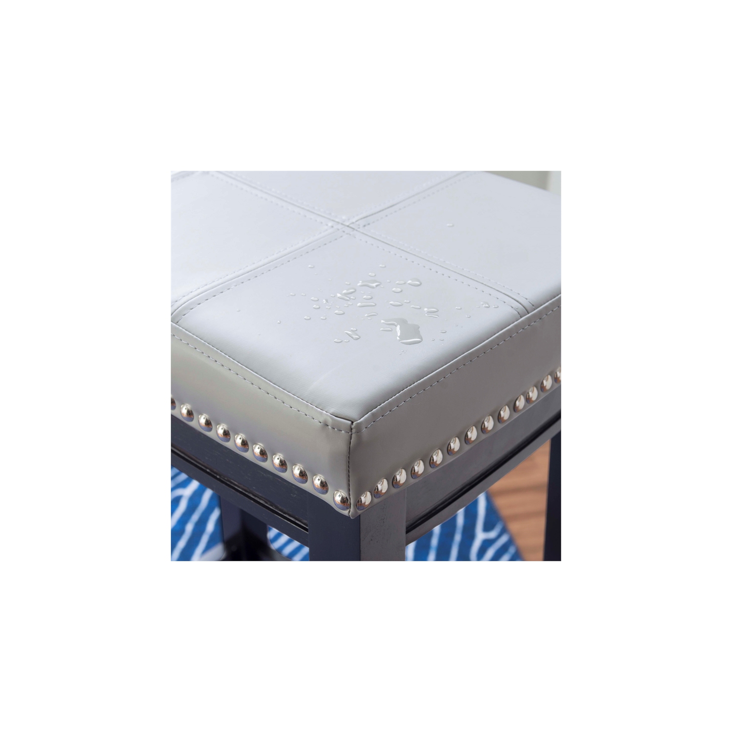 Linon Claridge 32" Wood Bar Stool in Gray