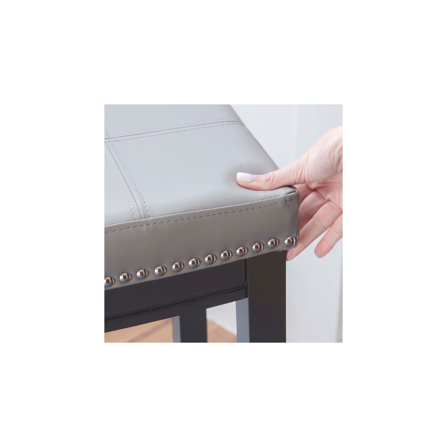 Linon Claridge 32" Wood Bar Stool in Gray