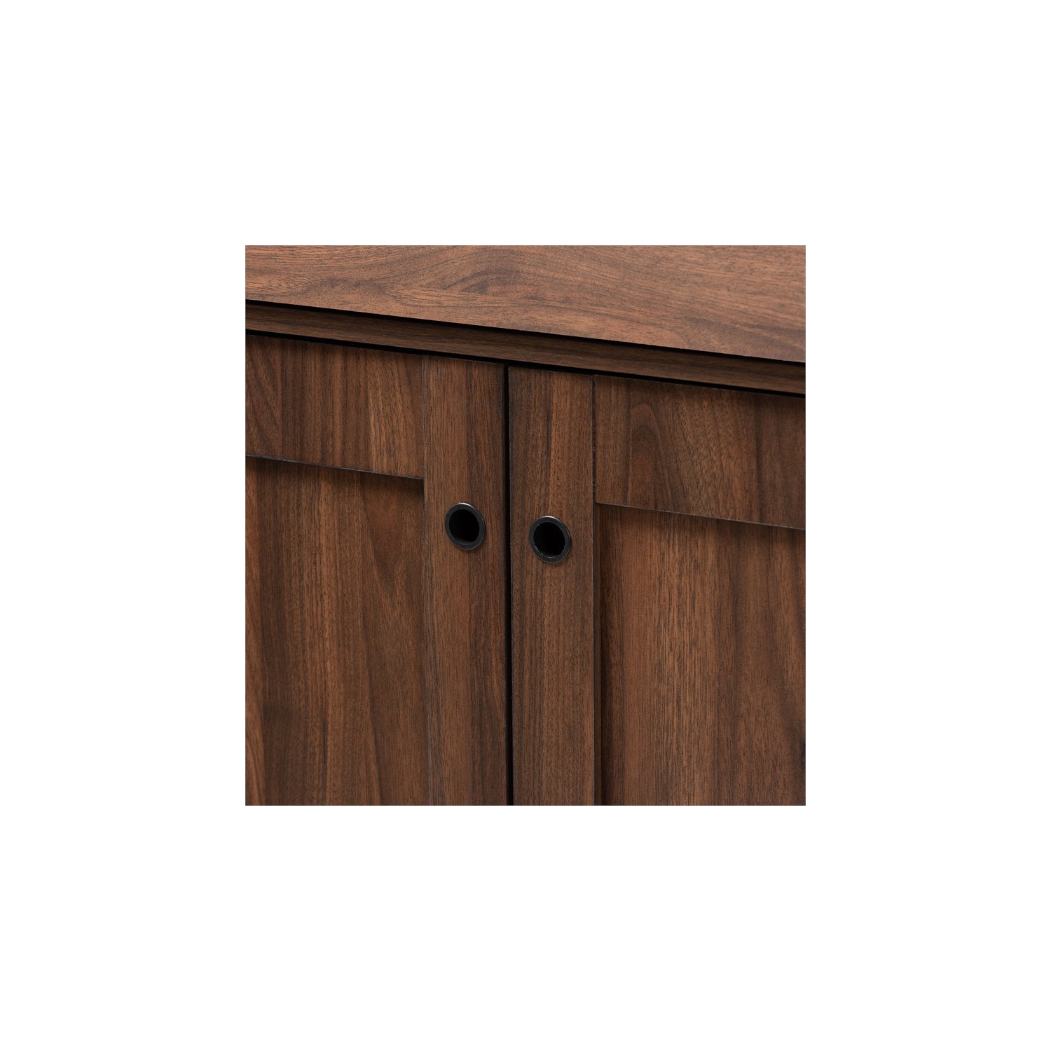 Baxton Studio Cormier Walnut Brown finished 2-Door Wood Shoe Cabinet