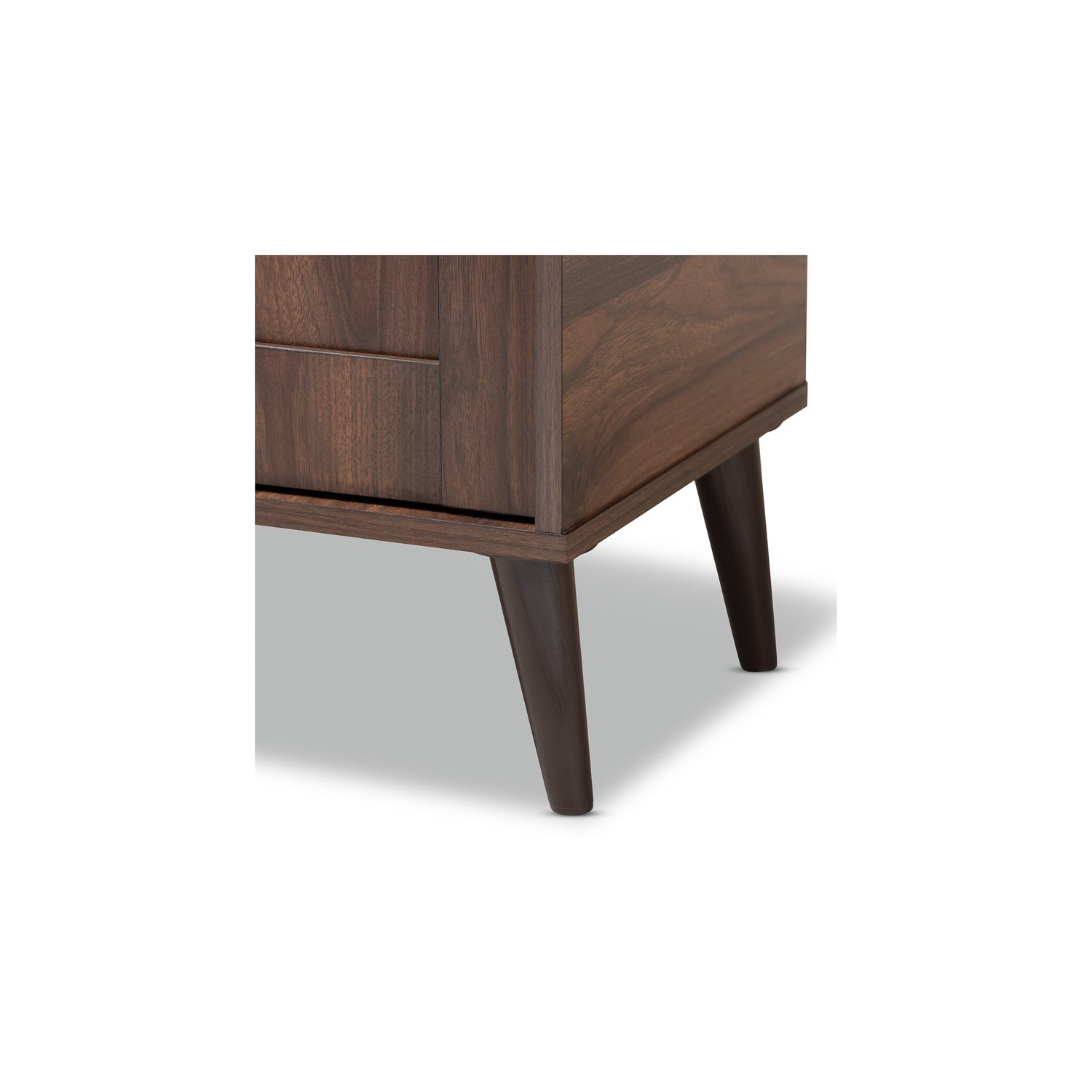 Baxton Studio Cormier Walnut Brown finished 2-Door Wood Shoe Cabinet