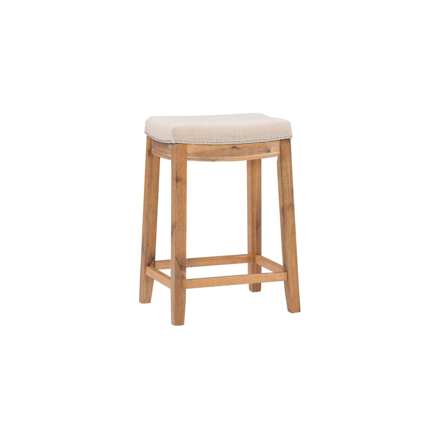 Tabouret de comptoir en bois d’acacia de 26 po Claridge de Linon, brun rustique