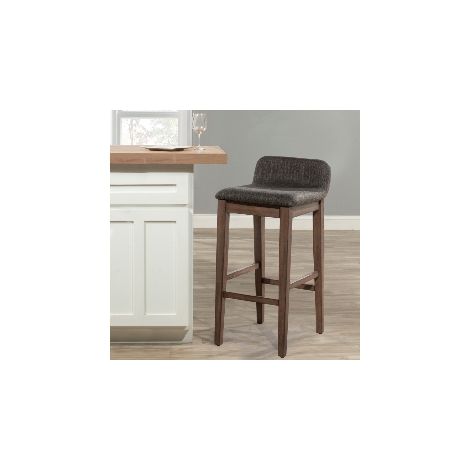 Hillsdale Renmark 26.25 Wood Contemporary Counter Stool in Brushed Gray