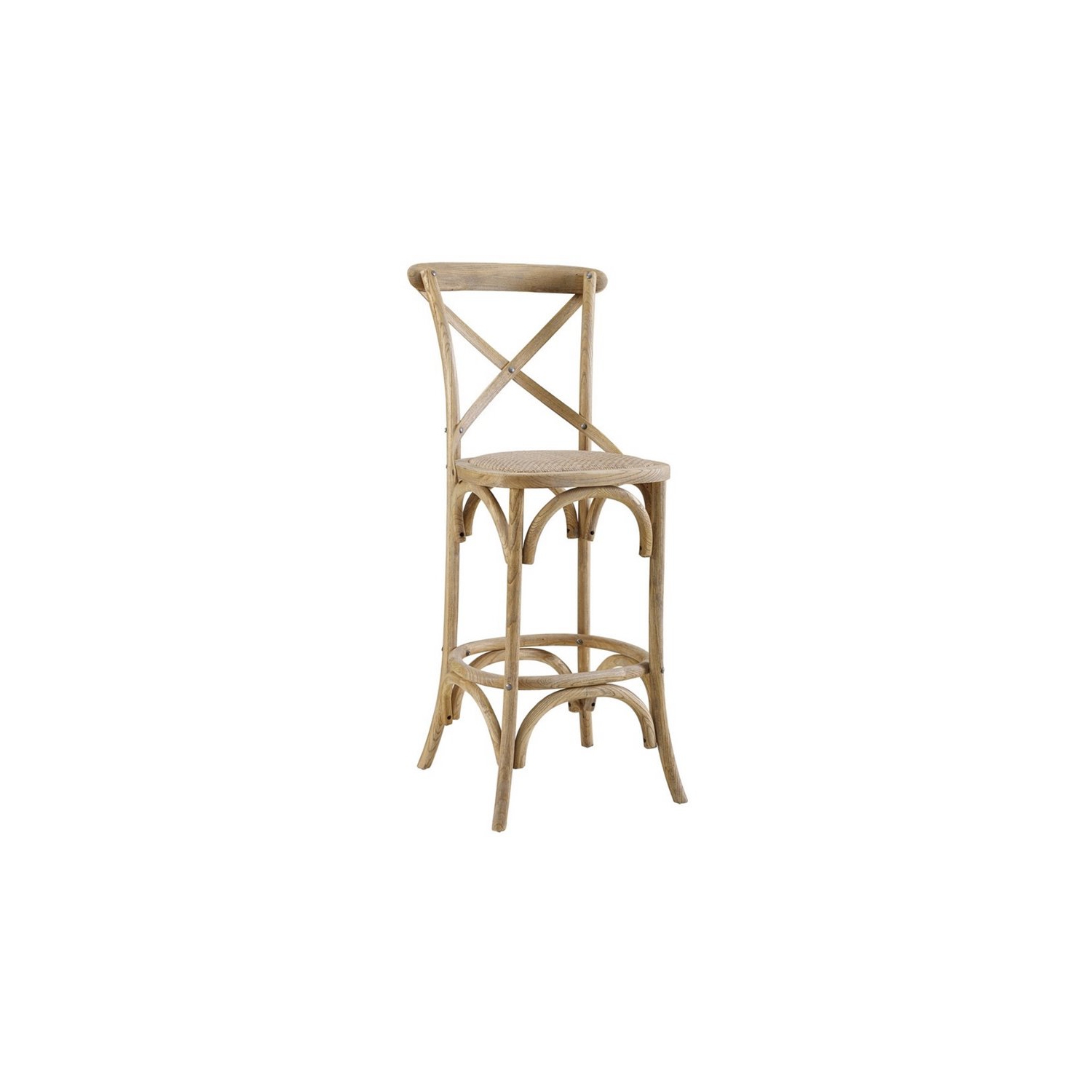 Linon Moxy 30" Wood Bar Stool in Gray Wash